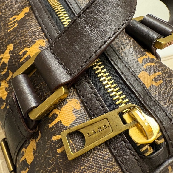 L.A.M.B. Brown and Tan Leather Handbag with the Cutest Lamb Design - Picture 7 of 9